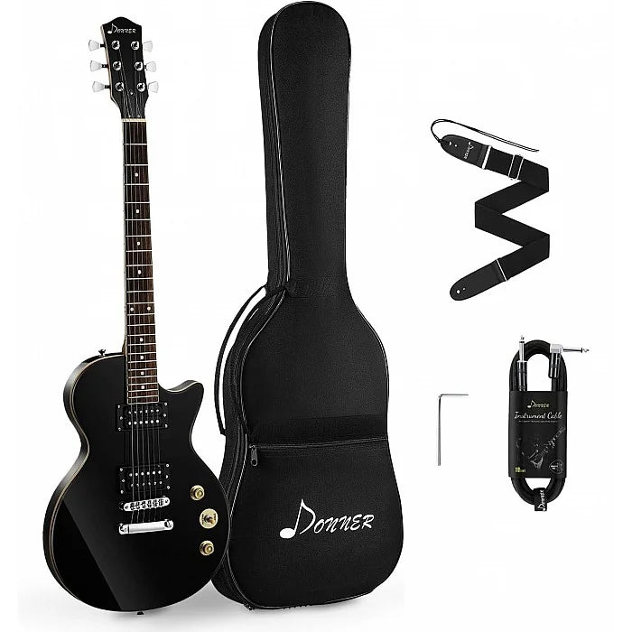 Donner DLP 124B Solid Body Electric Guitar Kit Black