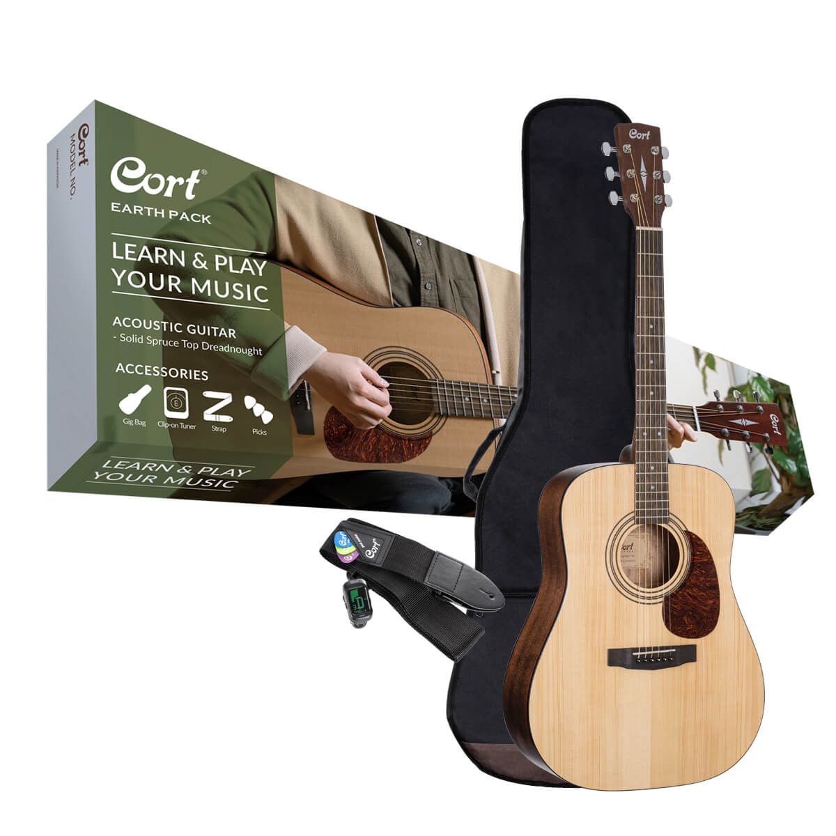 CORT Earth Pack OP Acoustic Guitar Set with BAG