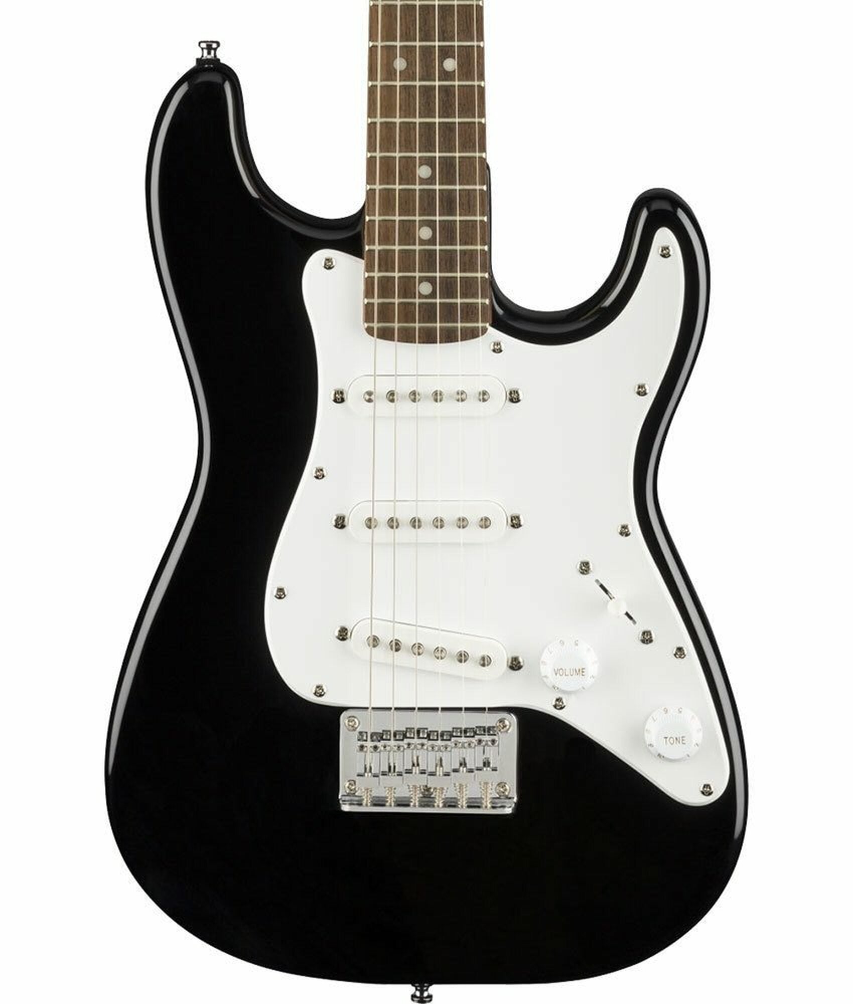 Squier Mini Stratocaster Laurel FB Electric Guitar, Black